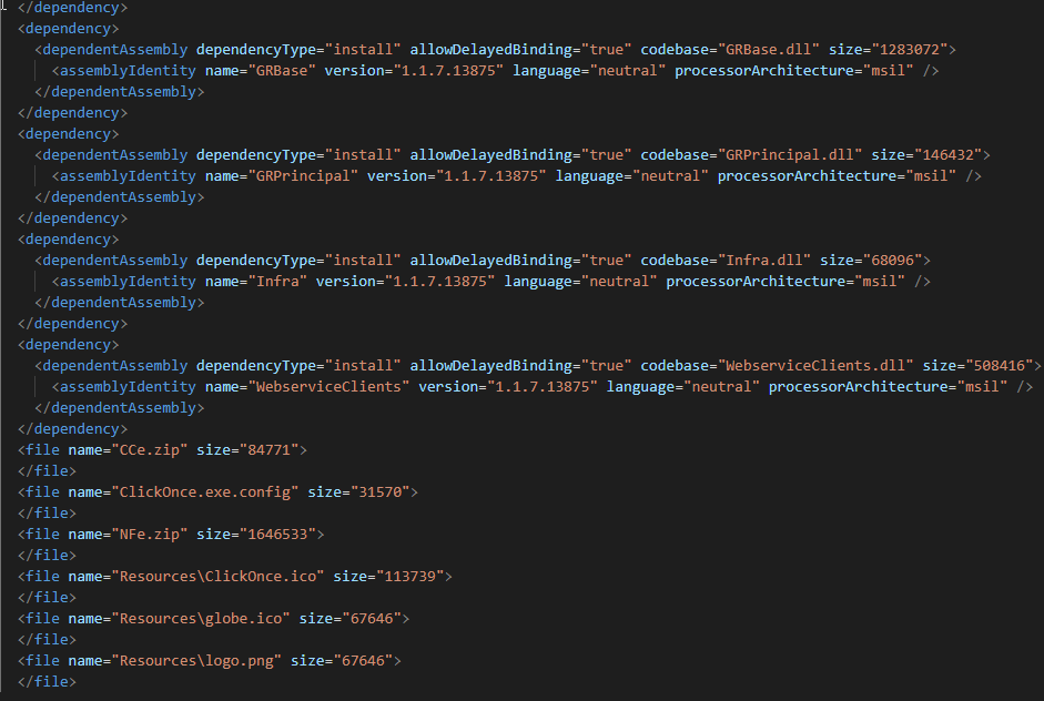ClickOnce Application Manifest Example